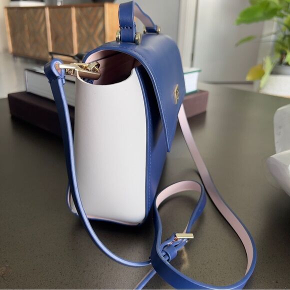 KATE SPADE ♠️ New York Arbour Hill Charline Blue & White Handbag - Picture 2 of 9